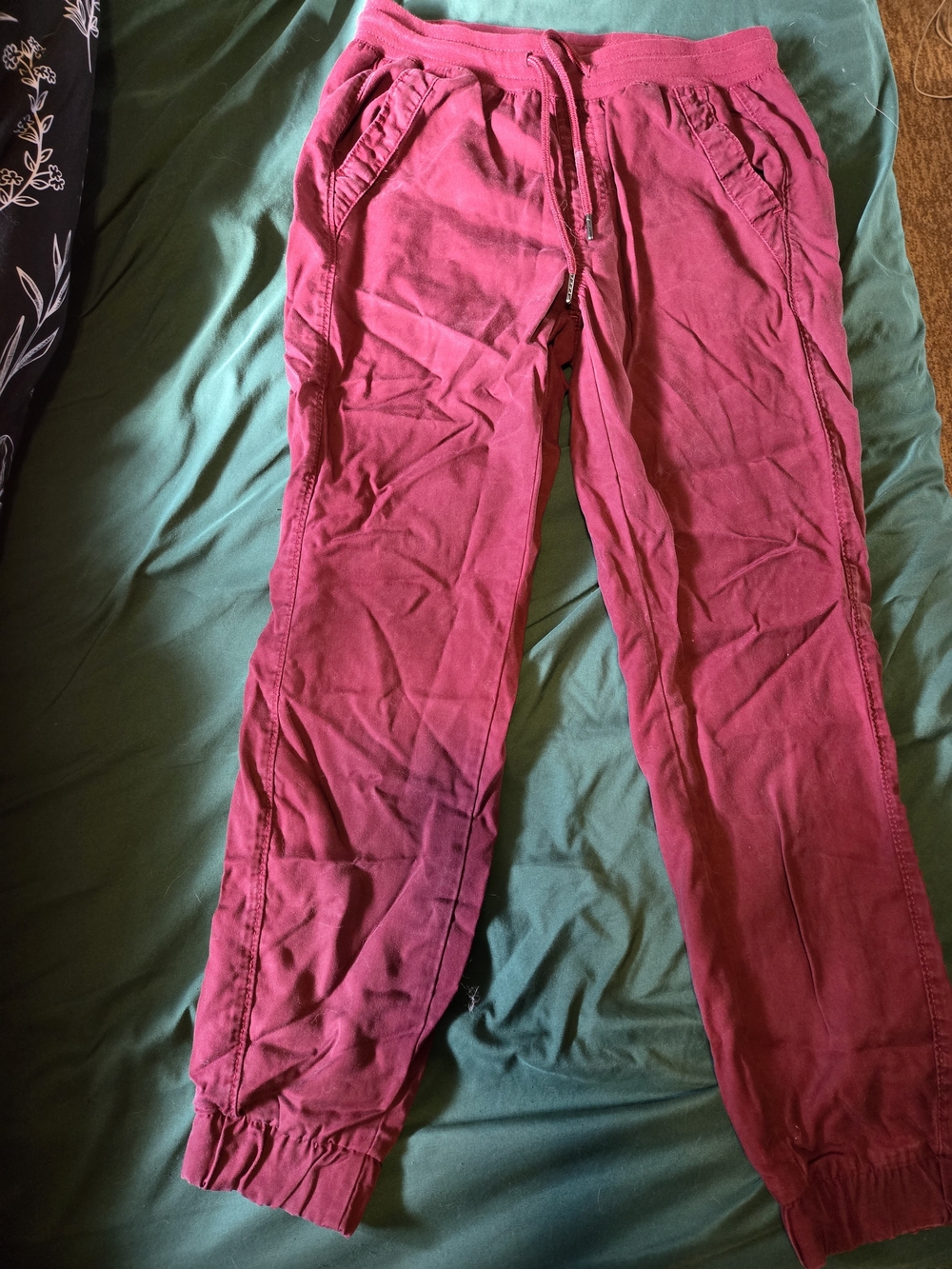 Jordache Burgundy Pink Drawstring Jogger Pants Size Small